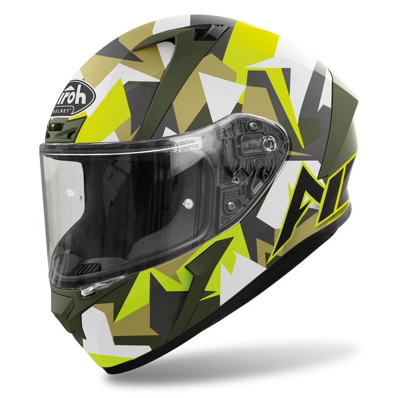 Integralny kask motocyklowy Airoh Valor Army 2022 white-khaki-fluo green