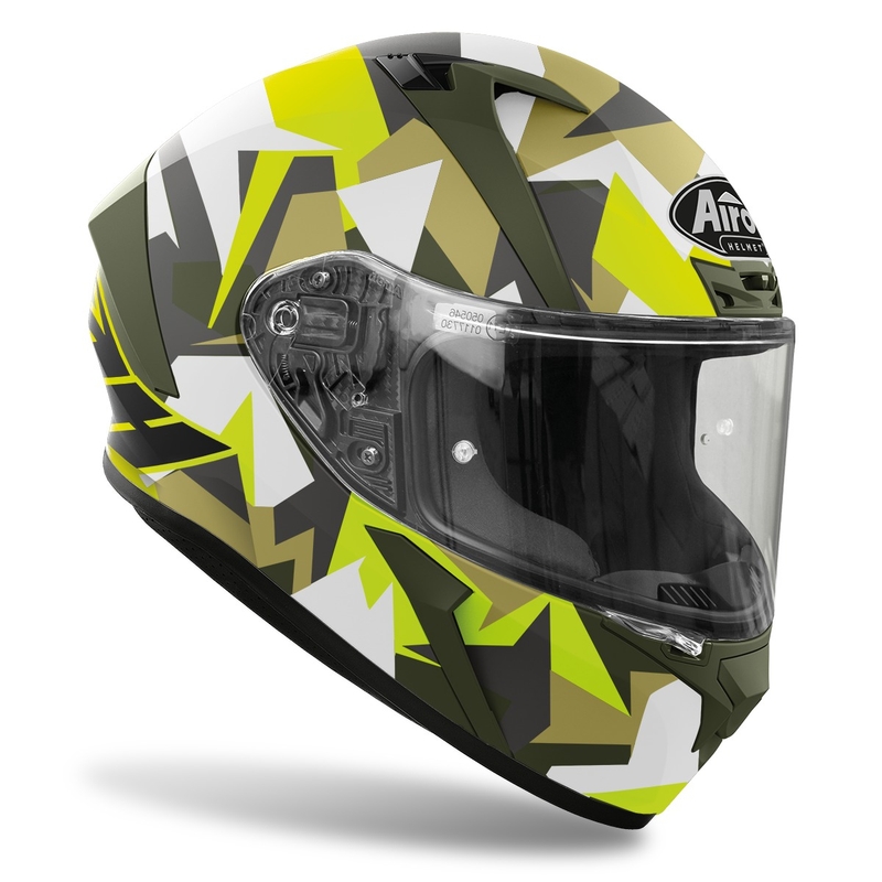 Integralny kask motocyklowy Airoh Valor Army 2022 white-khaki-fluo green