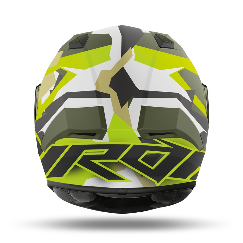 Integralny kask motocyklowy Airoh Valor Army 2022 white-khaki-fluo green
