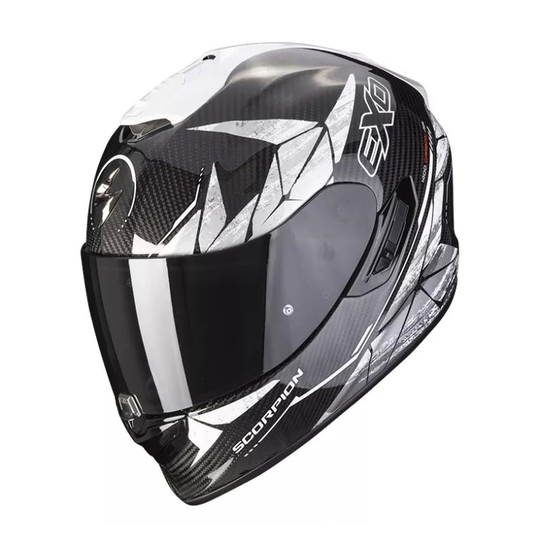 Integralny kask motocyklowy Scorpion EXO-1400 Carbon Air Aranea czarno-biały