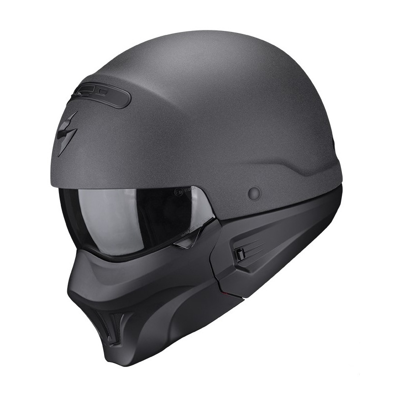 Otwarty hełm z maską Scorpion Exo-Combat Evo Graphite ciemnoszary