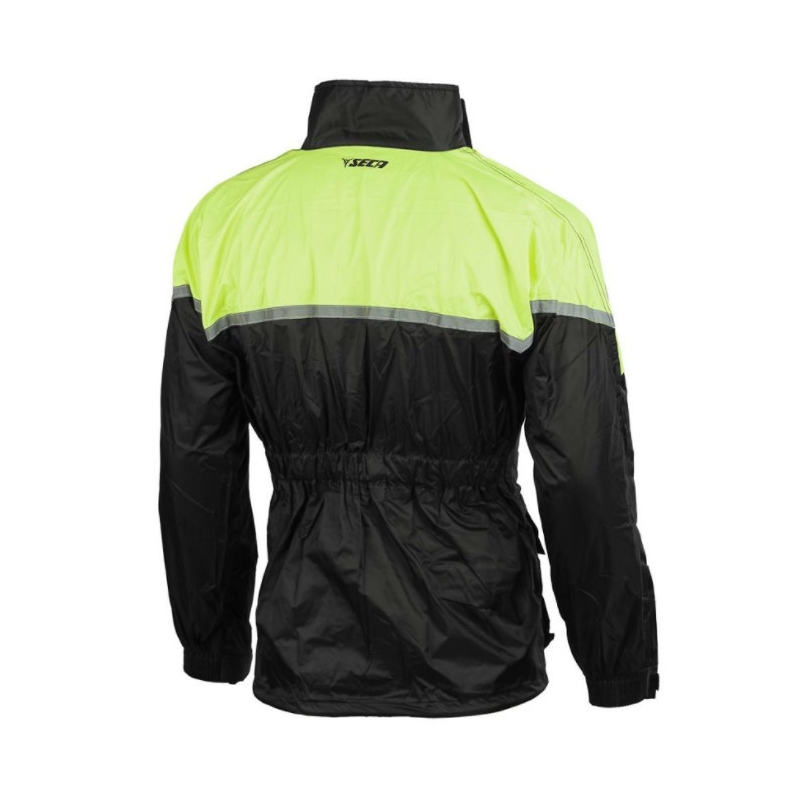 SECA Rain czarna-fluo żółta motocyklowa kurtka przeciwdeszczowa wyprzedaż