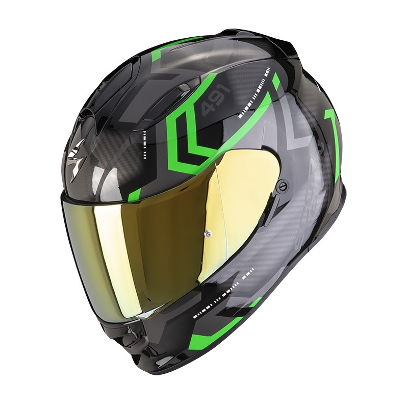 Integralny kask motocyklowy SCORPION EXO-491 SPIN czarno-zielony wyprzedaż