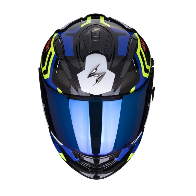 Integralny kask motocyklowy SCORPION EXO-491 SPIN czarno-niebiesko-fluo żółty wyprzedaż