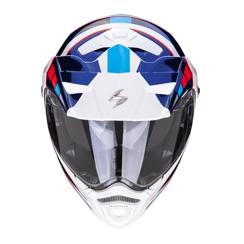 Kask motocyklowy SCORPION ADX-2 CAMINO pearl white-blue-red wyprzedaż