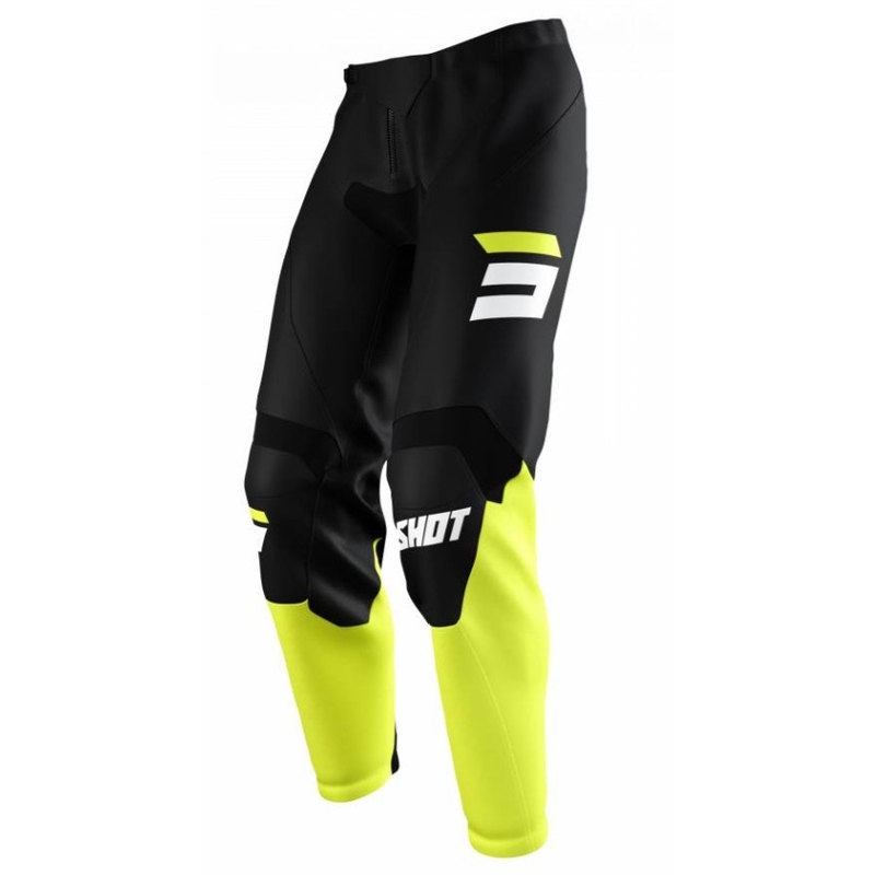 Spodnie motocrossowe Shot Raw Burst black-fluo yellow outlet. wyprzedaż