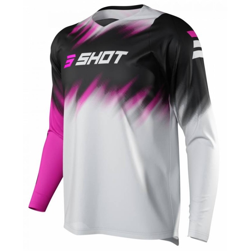 Kids motocross jersey Shot Devo Versus grey-black-pink outlet wyprzedaż