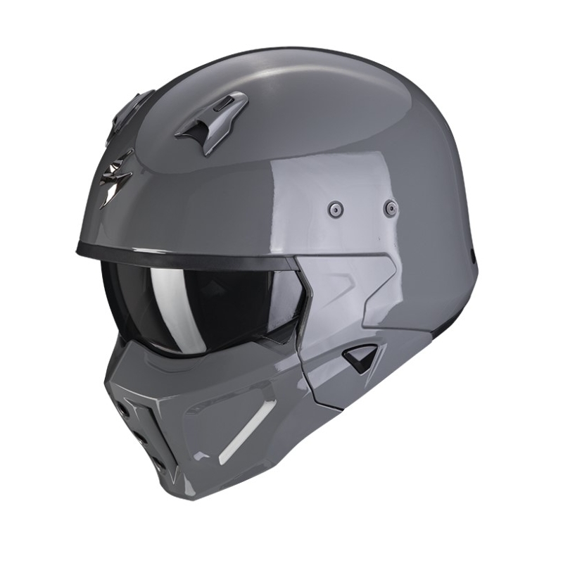 Kask SCORPION COVERT-X solidny cementowo-szary wyprzedaż