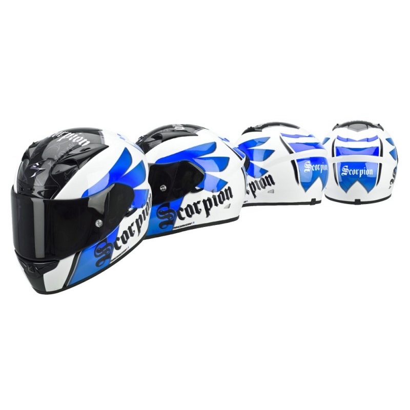 Integralny kask Scorpion EXO-710 Knight biało-niebieski wyprzedaż