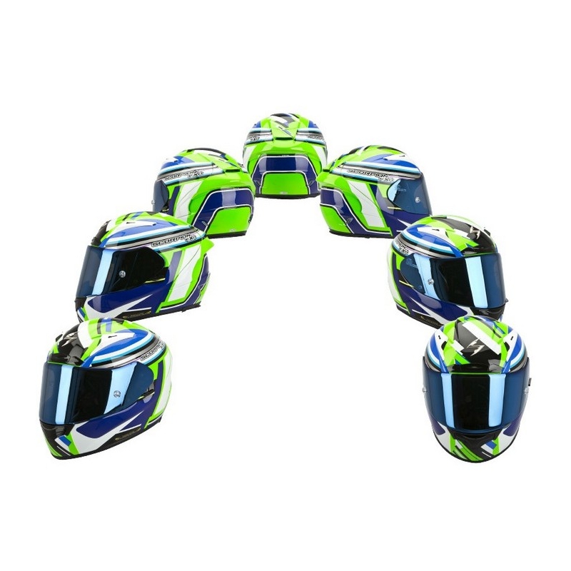Integralny kask na moto Scorpion EXO-2000 Avenger zielono-niebieski wyprzedaż