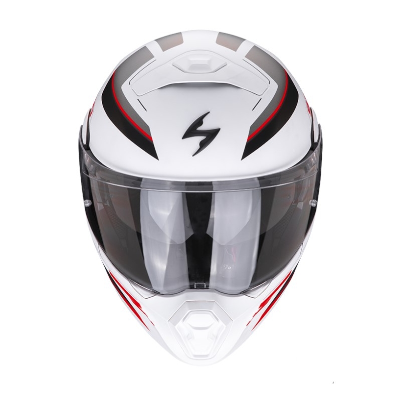 Kask motocyklowy Scorpion EXO-930 NAVIG matowy biało-czarno-czerwony