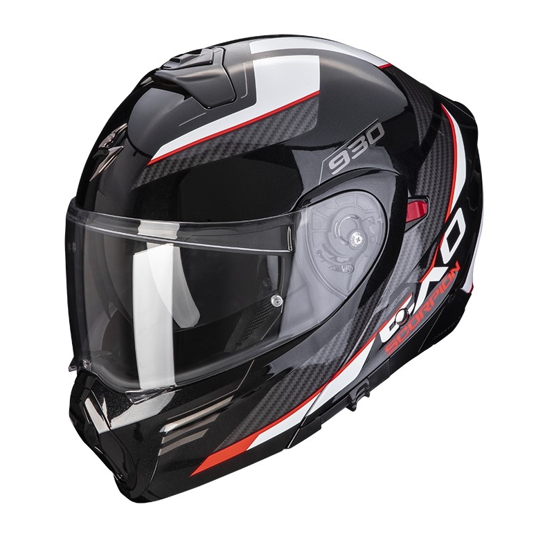 Kask motocyklowy Scorpion EXO-930 NAVIG metaliczny czarno-czerwony