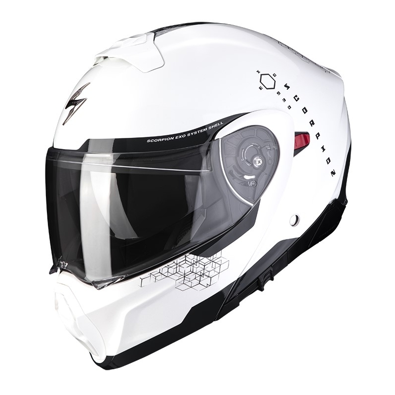 Kask motocyklowy Scorpion EXO-930 SHOT pearl white-black wyprzedaż