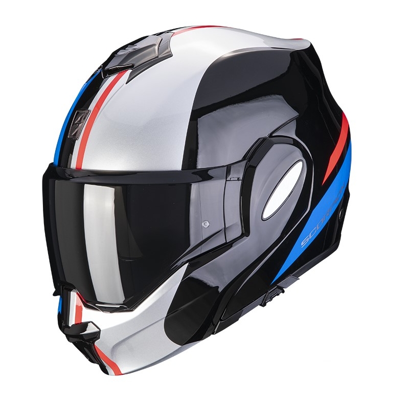 Składany kask motocyklowy Scorpion EXO-TECH FORZA black-silver-red.