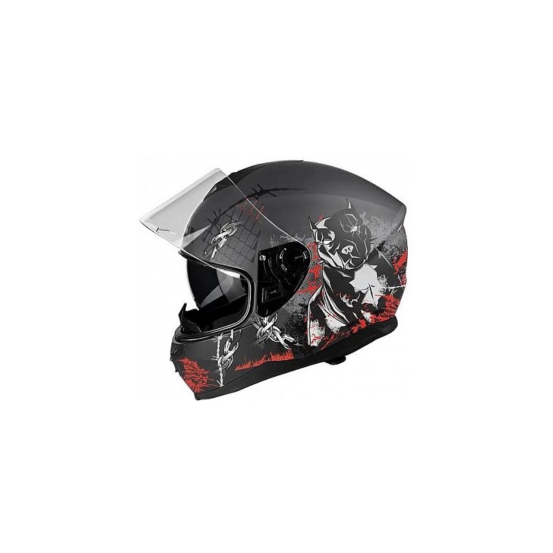 Kask integralny do motocykla Lazer FH3 Pitbull 3 czarno-czerwono-biały
