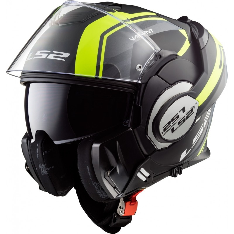 Kask z podnoszoną szczęką LS2 FF399 Valiant Line czarno-fluo żółty - II. jakość