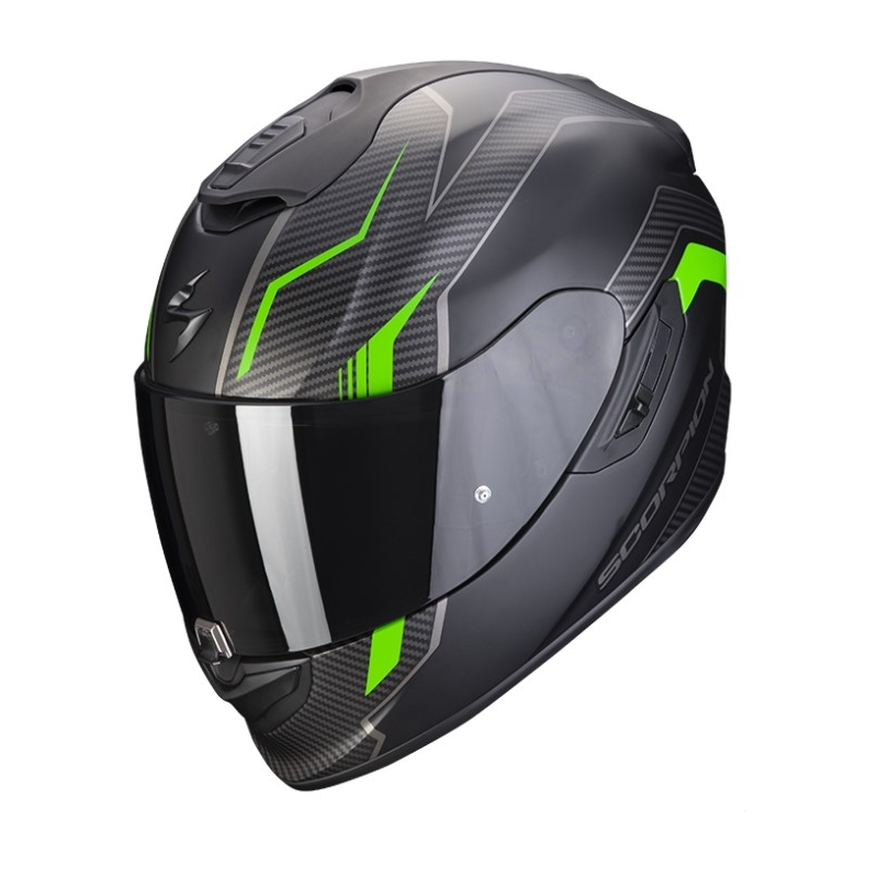 Integralny kask motocyklowy Scorpion EXO-1400 Air Fortuna czarno-zielony matowy wyprzedaż