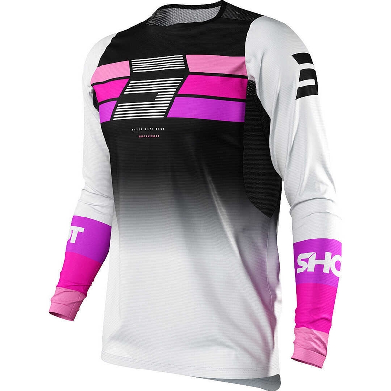 Damska koszulka motocrossowa Shot Shelly black-white-pink outlet wyprzedaż