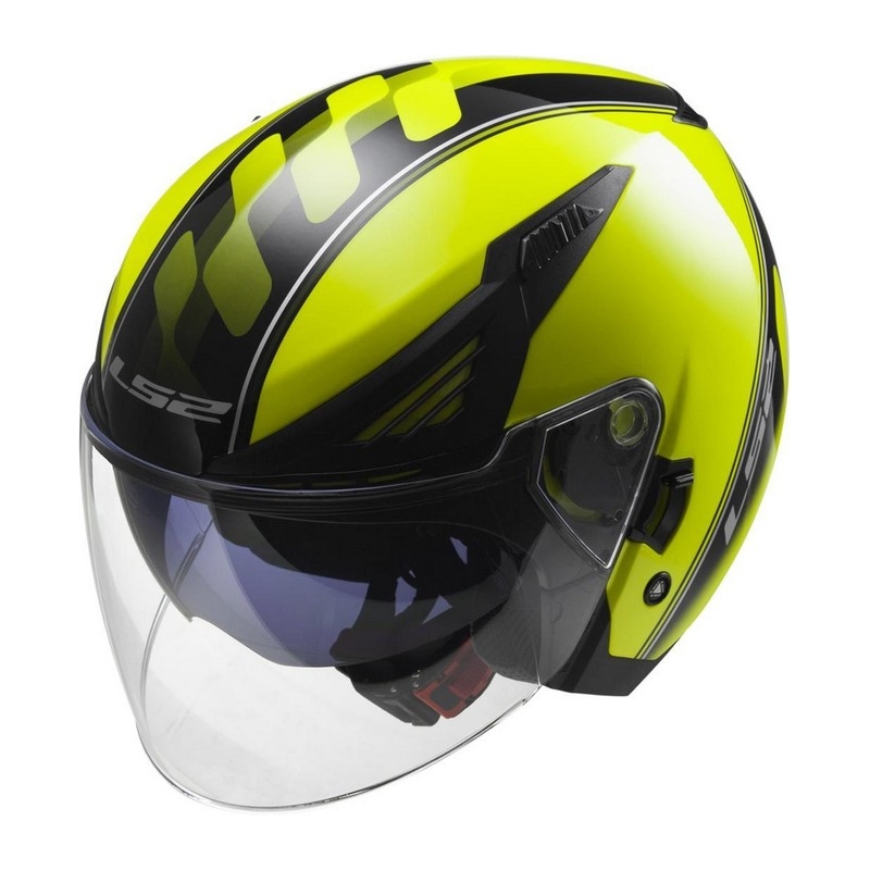 Kask moto otwarty LS2 OF586 Bishop Atom żółto-czarny wyprzedaż