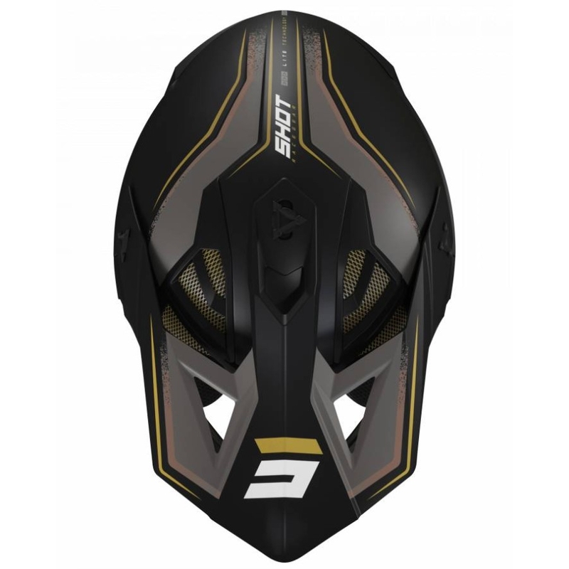 Kask motocrossowy Shot Lite Prism black-gold outlet wyprzedaż