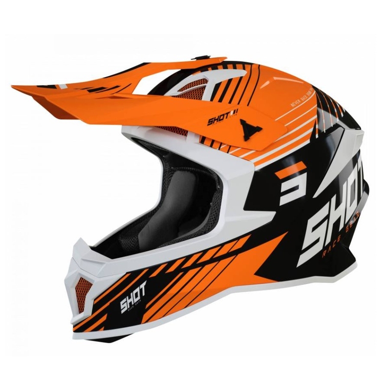 Kask motocrossowy Shot Lite Fury black-white-orange wyprzedaż
