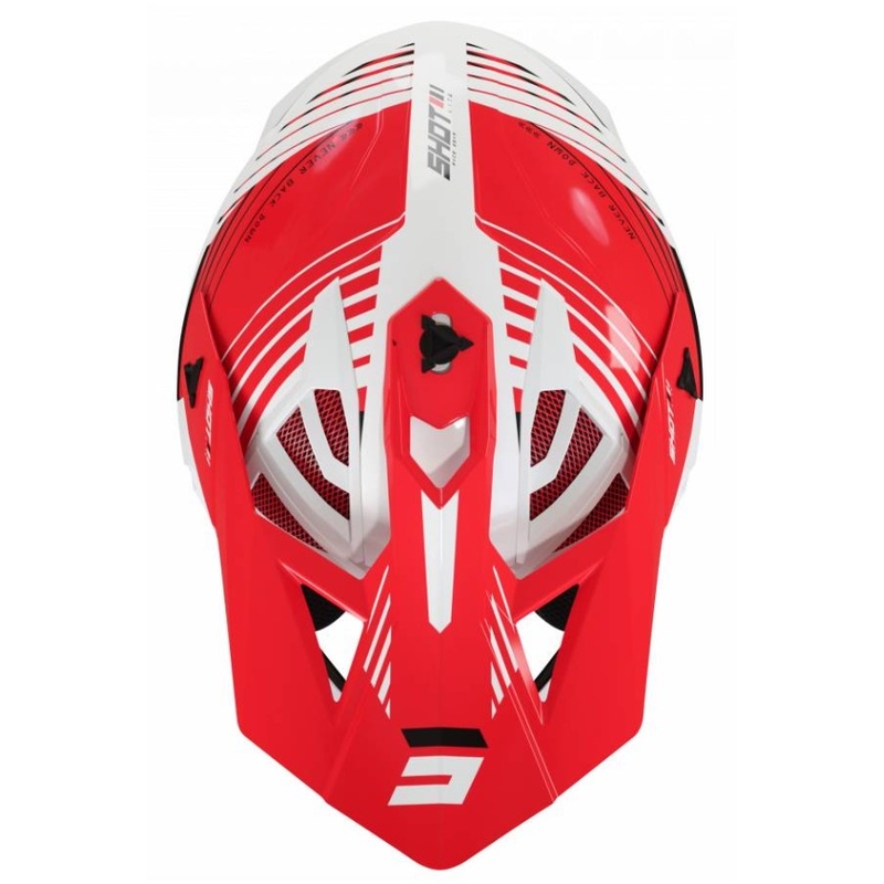 Kask motocrossowy Shot Lite Fury biało-czerwony outlet wyprzedaż
