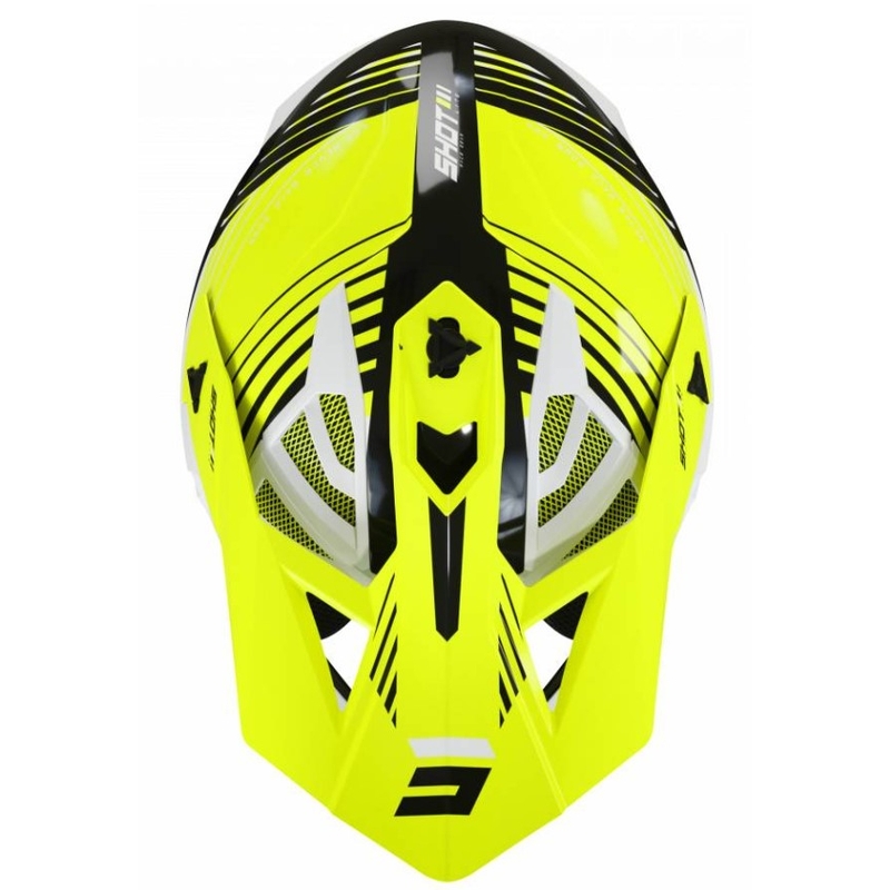 Kask motocrossowy Shot Lite Fury black-white-fluo yellow wyprzedaż