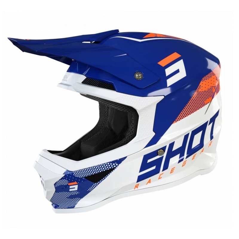Kask motocrossowy Shot Furious Camo blue-white-orange outlet wyprzedaż