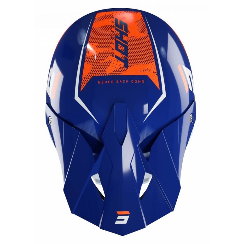 Kask motocrossowy Shot Furious Camo blue-white-orange outlet wyprzedaż