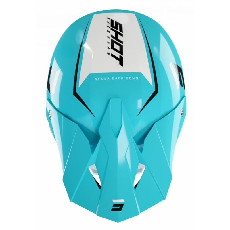 Kask motocrossowy Shot Furious Chase czarno-biało-turkusowy wyprzedaż