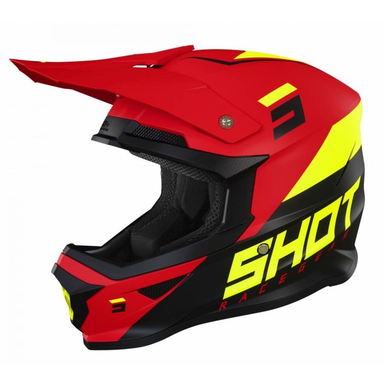 Kask motocrossowy Shot Furious Chase czarny-żółty-czerwony