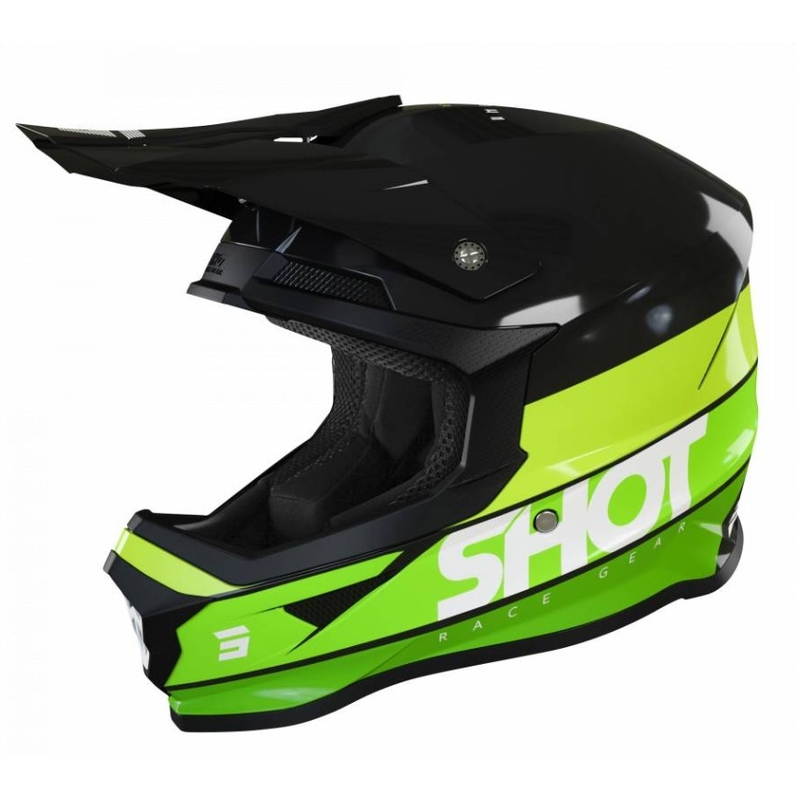 Kask motocrossowy Shot Furious Story czarno-zielony outlet wyprzedaż