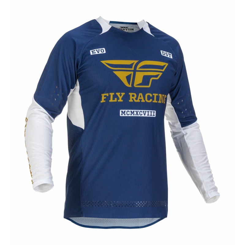 Koszulka motocrossowa FLY Racing Evolution DST 2022 niebiesko-złota-biała