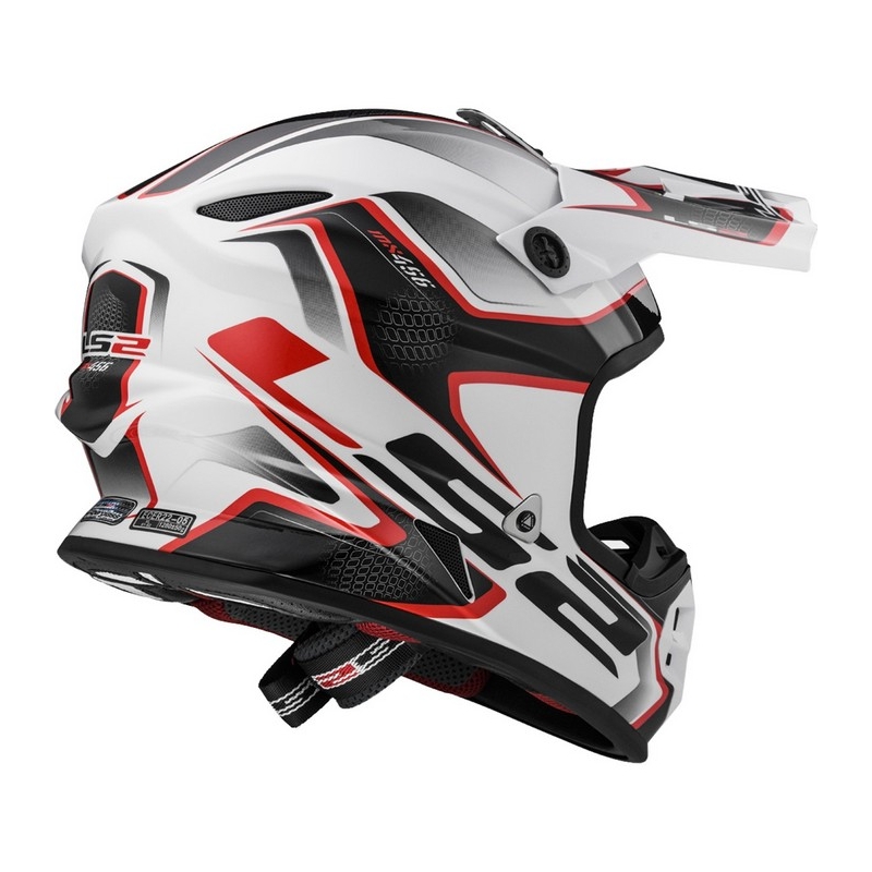 Kask motokrosowy LS2 MX456 Compass biało-czerwony wyprzedaż