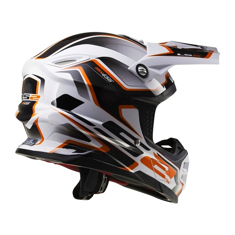 Kask motokrosowy LS2 MX456 Compass biało-pomarańczowy