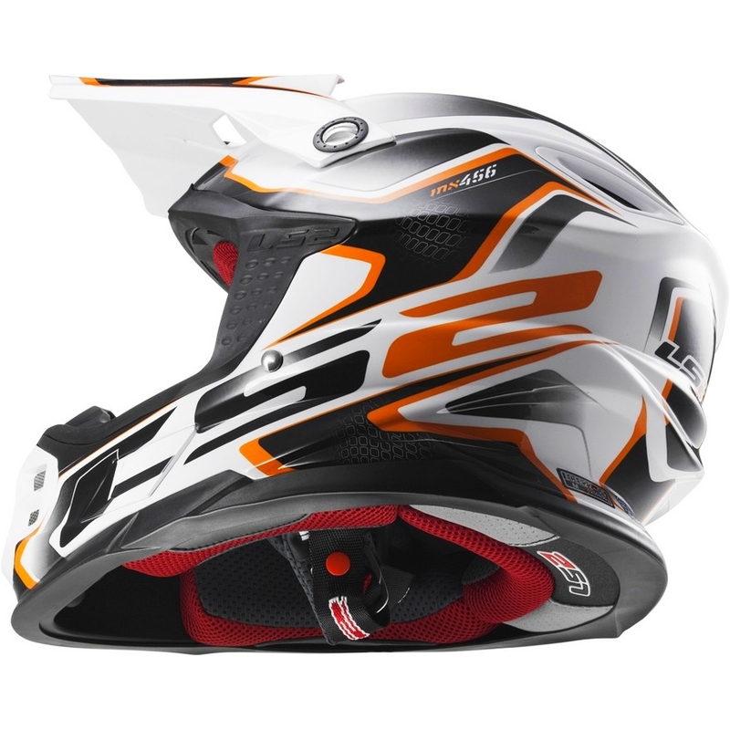 Kask motokrosowy LS2 MX456 Compass biało-pomarańczowy