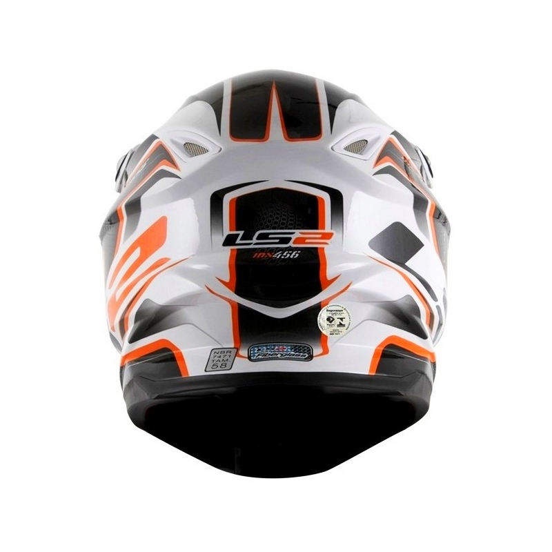 Kask motokrosowy LS2 MX456 Compass biało-pomarańczowy
