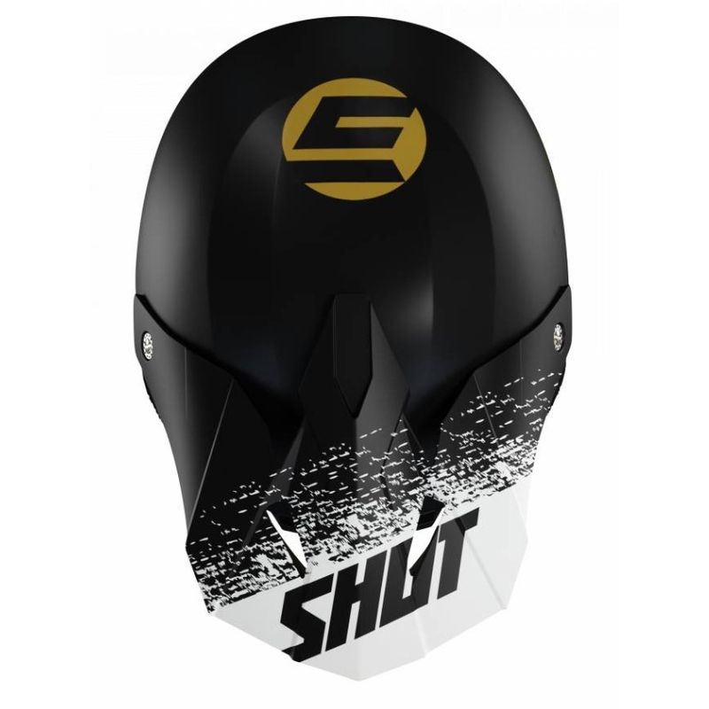 Kask motocrossowy Shot Furious Roll czarno-biało-złoty