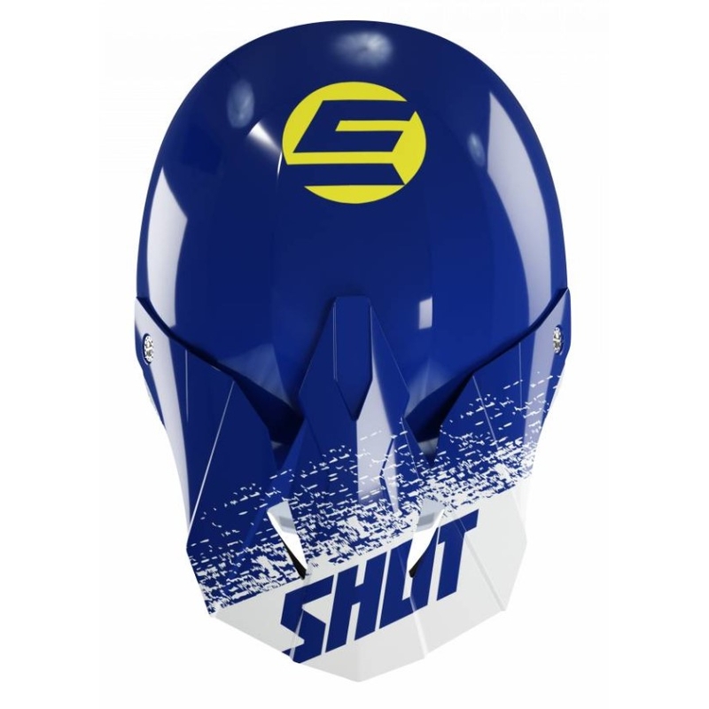 Kask motocrossowy Shot Furious Roll niebieski-biały-żółty