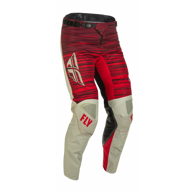 Spodnie motocrossowe FLY Racing Kinetic Wawe 2022 szare i czerwone