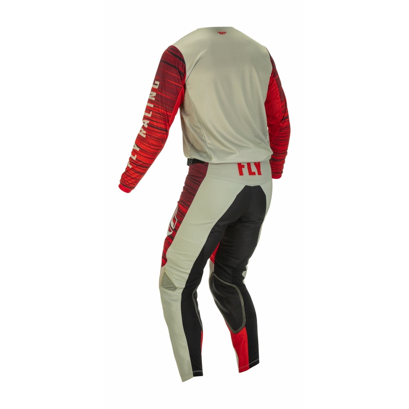 Spodnie motocrossowe FLY Racing Kinetic Wawe 2022 szare i czerwone