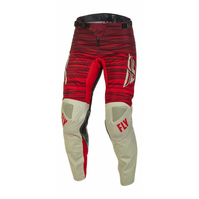 Spodnie motocrossowe FLY Racing Kinetic Wawe 2022 szare i czerwone