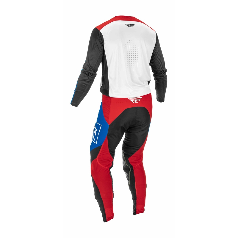 Spodnie motocrossowe FLY Racing Lite 2022 czerwono-czarno-niebieskie
