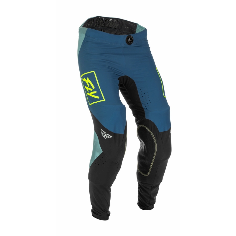 Spodnie motocrossowe FLY Racing Lite 2022 szaro-turkusowe hi-vis