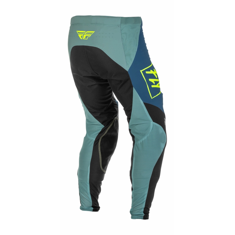 Spodnie motocrossowe FLY Racing Lite 2022 szaro-turkusowe hi-vis
