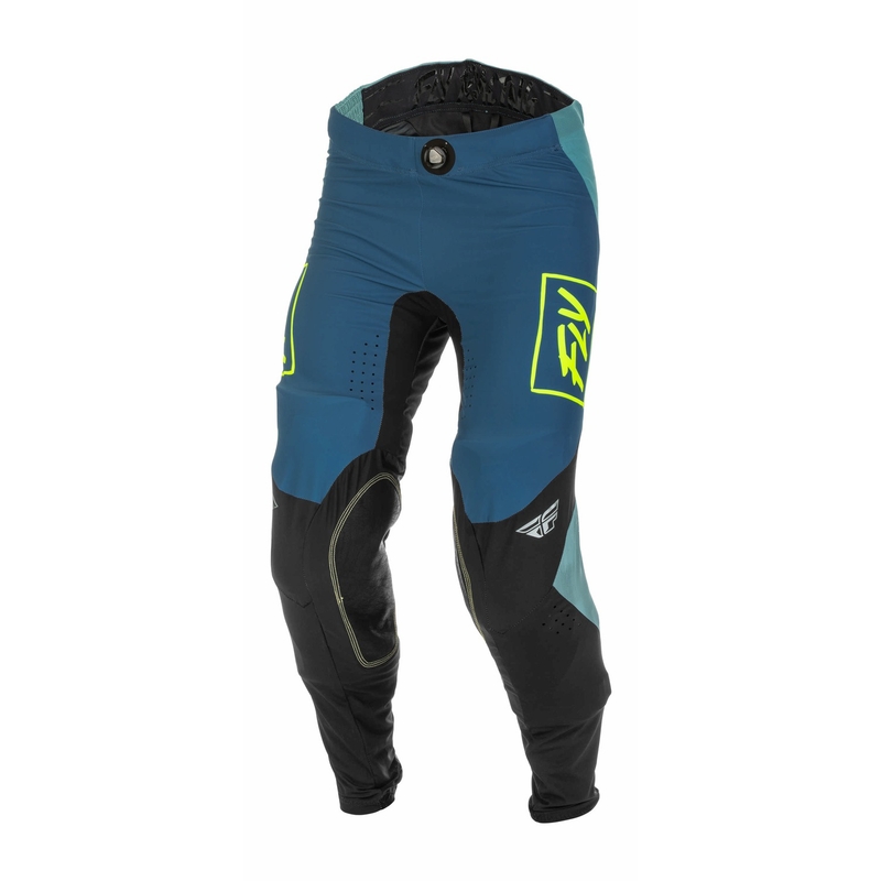 Spodnie motocrossowe FLY Racing Lite 2022 szaro-turkusowe hi-vis