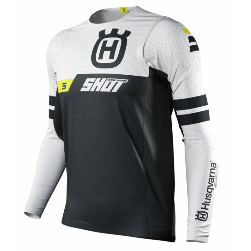 Koszulka motocrossowa Shot Aerolite Husqvarna czarna