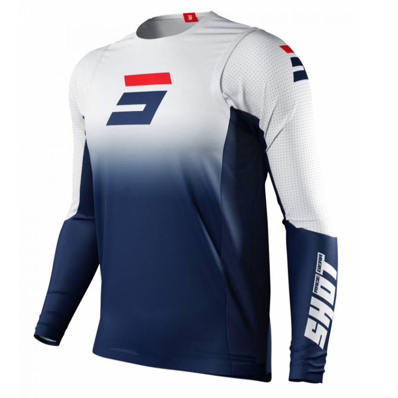 Koszulka motocrossowa Shot Aerolite Gradient niebiesko-biała