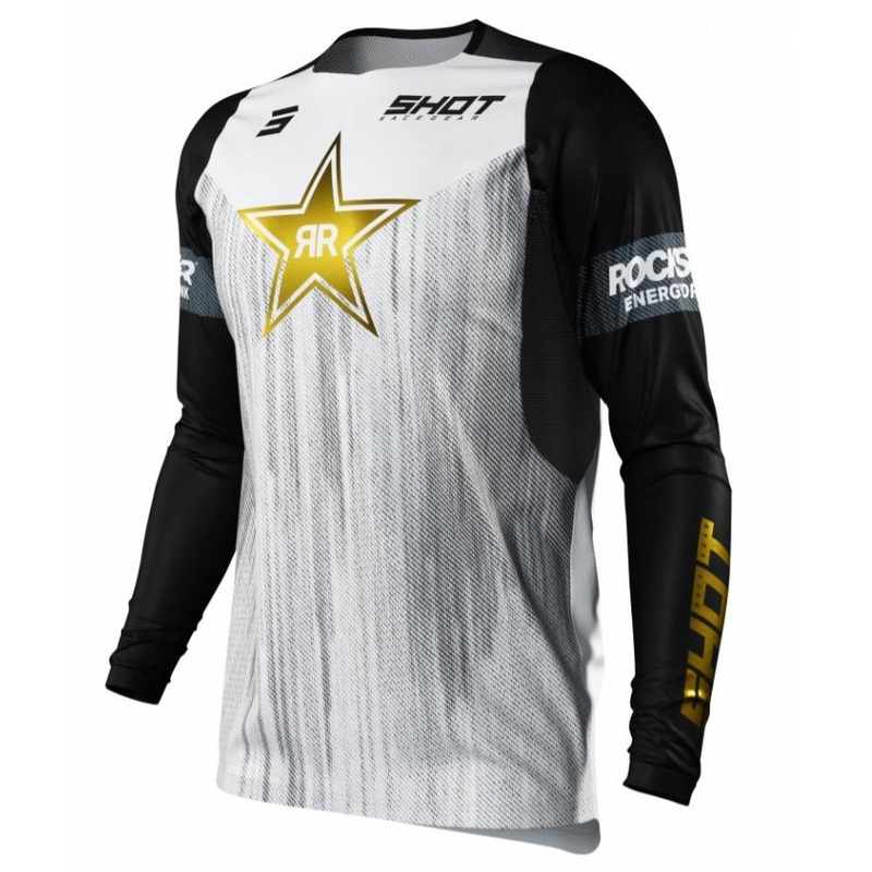 Motocross Jersey Shot Contact Replica Rockstar 2022 biało-czarny