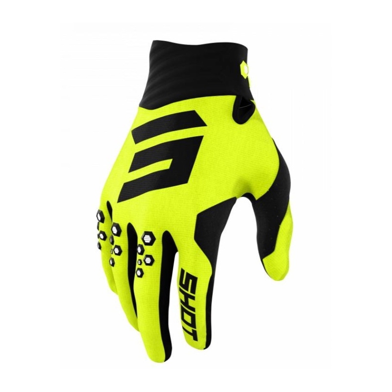 Rękawice motocrossowe Shot Contact black-fluo yellow outlet wyprzedaż